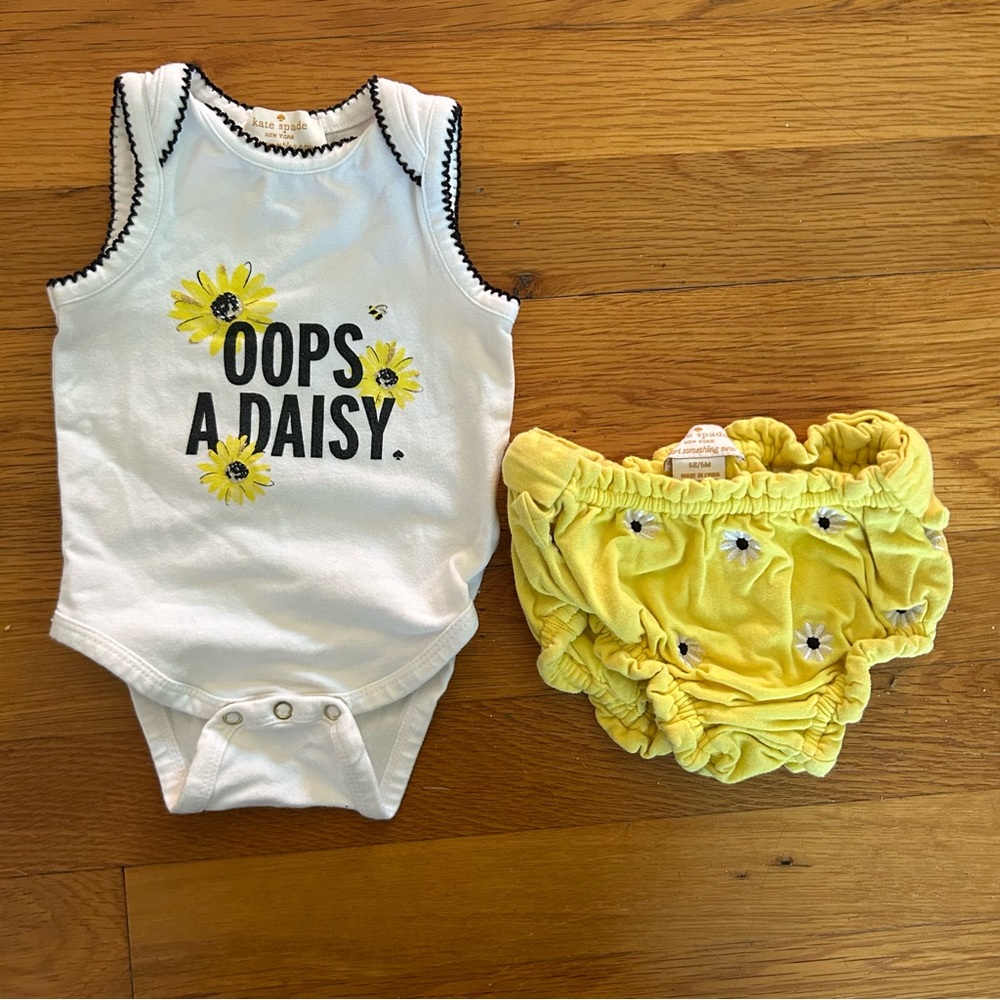 Kate Spade Baby Girl Oops A Daisy Flower One Piece Romper Outfit Set 3 6 months